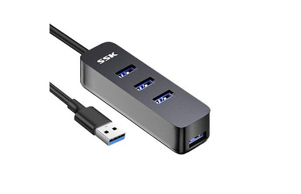 SSK USB3.0 4-ports USB HUB 1Meter Black SHU837 - 1