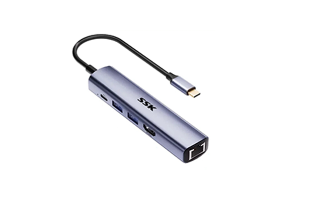 SSK SR006 Type-C TO Ethernet 5-in-1 Adapter