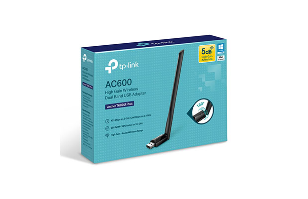 TP-Link Adattatore WiFi AC600 Dual Band (Archer T600U Plus): Chiavetta USB Per Connessione Veloce, Colore Nero