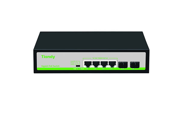 Tiandy TC-P3S06 4-Port POE Switch (4*10/100/1000M PoE ports) - 1