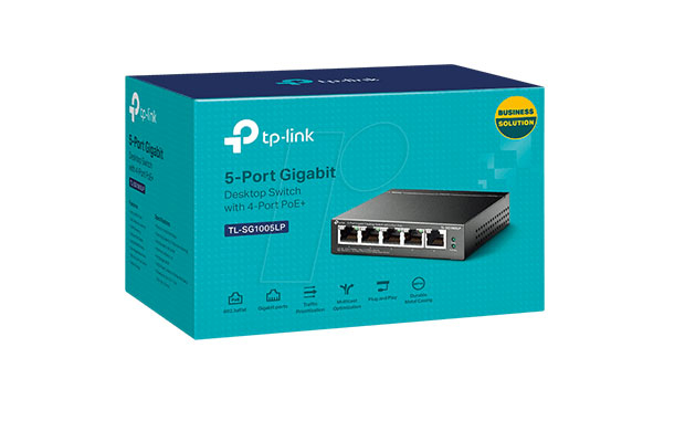 TP-Link TL-SG1005LP 5-Port Gigabit Desktop Switch with 4-Port PoE+ - 3