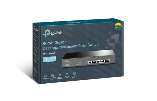 TP-Link TL-SG1008MP 8-Port Gigabit Desktop/Rackmount Switch with 8-Port PoE+