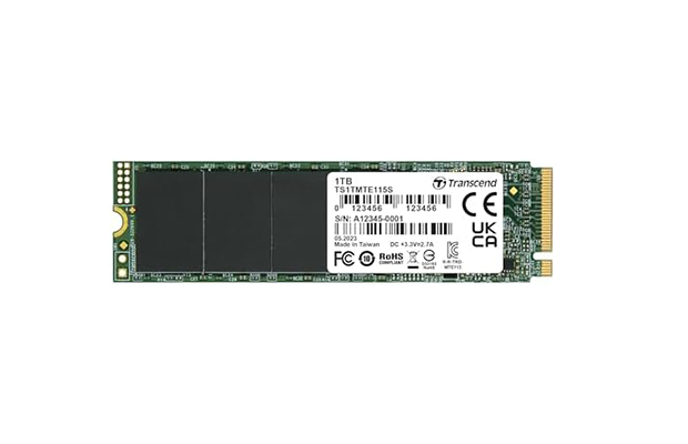 Transcend SSD Internal 1TB M.2 2280 PCIe Gen3x4 (TS1TMTE115S)