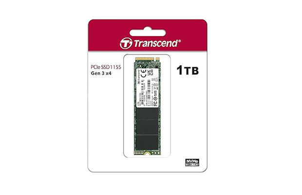 Transcend SSD Internal 1TB M.2 2280 PCIe Gen3x4 (TS1TMTE115S)