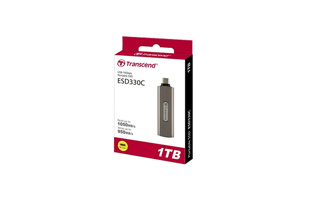 SSD External 1TB ESD330C Transcend USB-10Gbps Type-C-Dark (TS1TESD330C) -3Years - 1