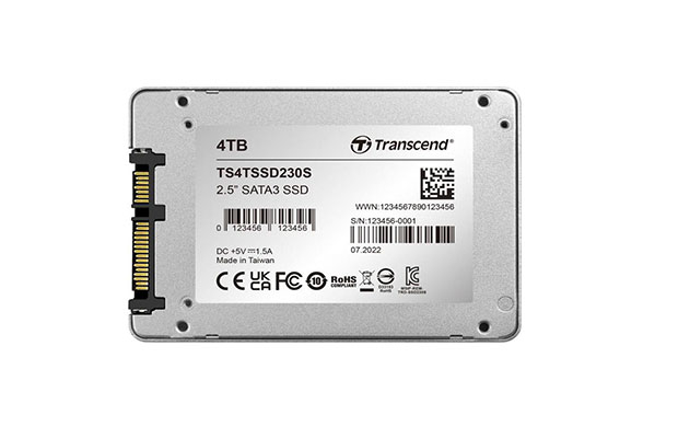 SSD Internal 2.5" 4TB TS4TSSD230S Transcend SATA3, 3D TLC, Aluminium case (5Yr) - 3