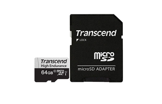 Memory card micro SD 64GB microSD w/ adapter U1, High Endurance-TS64GUSD350V-Transcend - 2