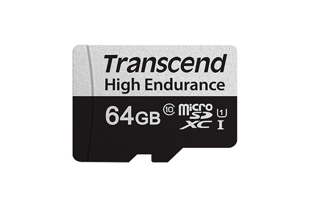 Memory card micro SD 64GB microSD w/ adapter U1, High Endurance-TS64GUSD350V-Transcend - 3