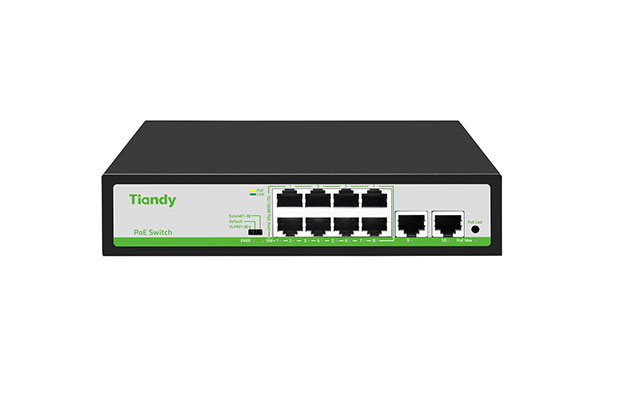 Tiandy TC-P3S010 8-Port PoE Switch (8FE+2GE) 8*10/100Mbps PoE Ports - 1