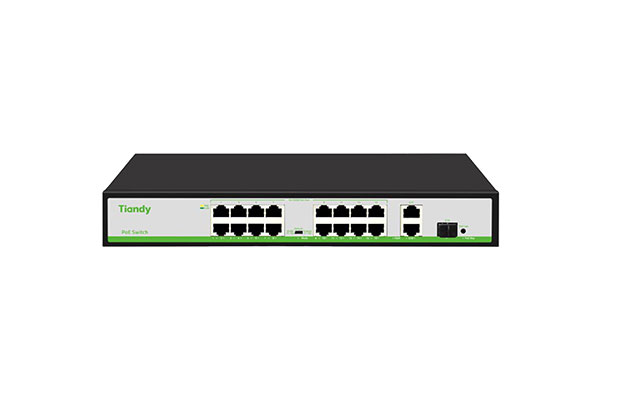 Tiandy TC-P3S019 16-Port PoE Switch, Switch PoE (16FE+2GE+1SFP) - 1