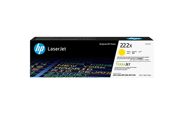 Toner HP LaserJet 222X Yellow Cartridge (W2222X) 2,500 pages for printer 3303fdw &amp; 3303SDW - 1