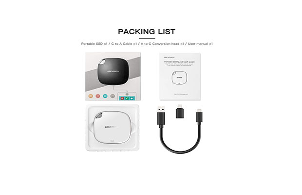 Hikvision External SSD 120G WHITE Portable (HS-ESSD-T100I) - 3