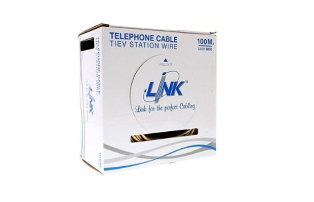 LINK TIEV Telephone 0.50 mm (24AWG) 4C Cable, 100M/Box (UL-1024)