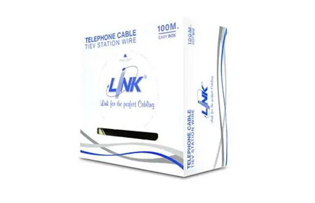 LINK TIEV Telephone 0.50 mm (24AWG) 4C Cable, 100M/Box (UL-1024)