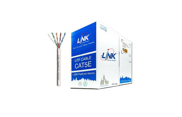 LINK CAT 5E UTP Enhanced CABLE (350 MHz.), LSZH, White, 305 M./Pull Box (US-9015LSZH) - 2