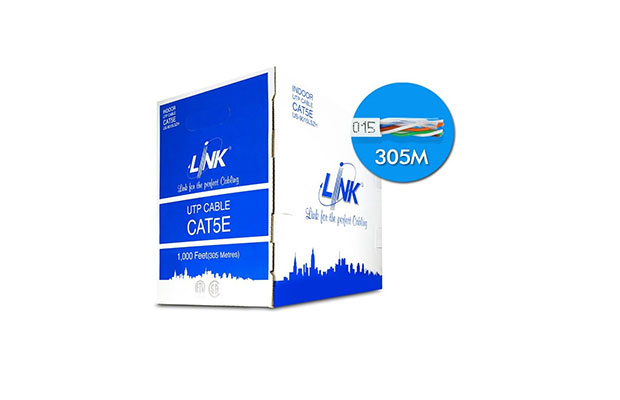 LINK CAT 5E UTP Enhanced CABLE (350 MHz.), LSZH, White, 305 M./Pull Box (US-9015LSZH) - 1