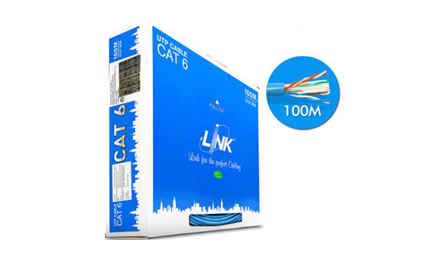 LINK CAT6 UTP (250 MHZ) w/Cross Filler, 23AWG, CMR, White, 100M/Box (US-9106-1)