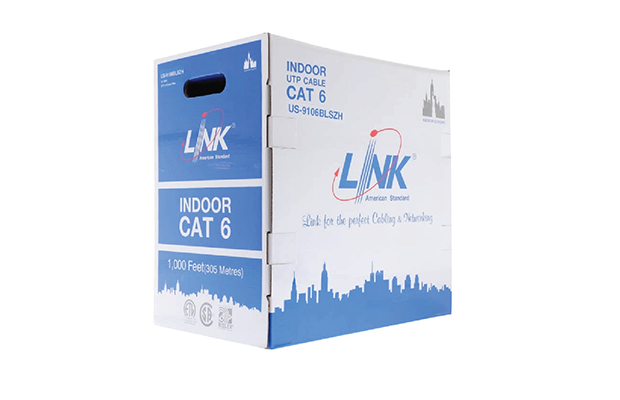 LINK CAT6 UTP (250 MHZ) w/Cross Filler, 23AWG, LSZH, Blue 305 M./Reelex (US-9106BLSZH)