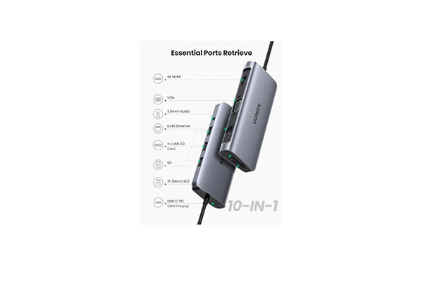 Ugreen 80133 10-in-1 4K HDMI USB C Hub - 2