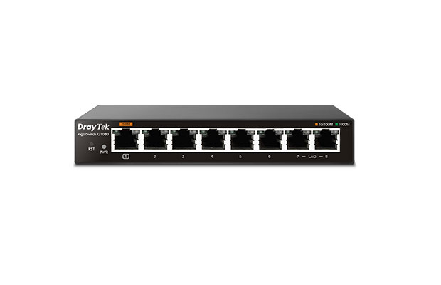 DrayTek VigorSwtichG1080 8-Port Smart Lite Gigabit Switch - 1