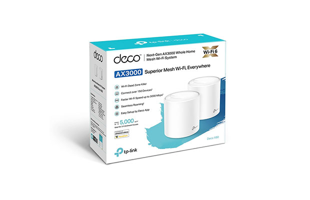TP-Link Deco X60(2-pack) AX3000 Whole Home Mesh Wi-Fi 6 System - 2