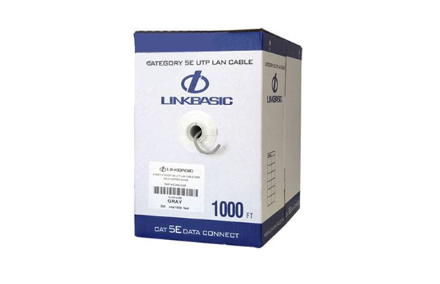 Linkbasic Cat5E UTP Solid Cable, Grey 305M (RAL7004)