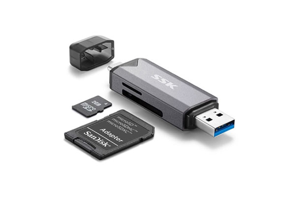 SSK Type-C, USB-A USB 3.0 Card Reader​ (SCRM390) - 2