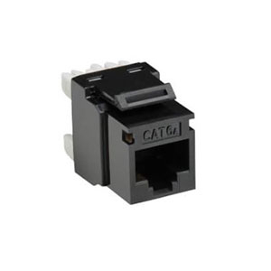 Alantek Cat6 Unshielded Slim Line 180° Dual IDC Jack, Black (302-2QX618-BLAB)