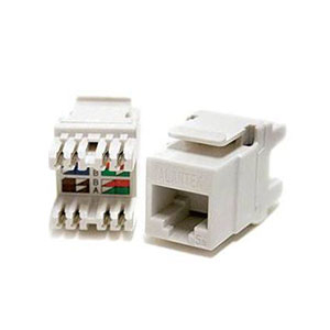 Alantek Cat6 Unshielded Slim Line 180° Dual IDC Jack ​(302-2QX618-WHAB)