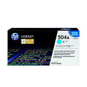 Toner Cartridge HP Laser 504A (CE251A) Original Cyan for (CP3525/CM3530) ~7,000Pages