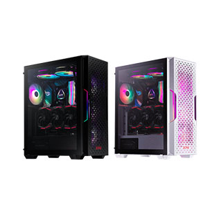 XPG Case STARKER AIR Black & White (Include 1 ARGB + 1 Black Fan)