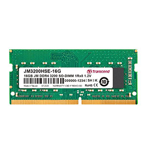 Ram 16GB JM DDR4 3200Mhz SO-DIMM Transcend (JM3200HSE-16G) 1Rx8 2Gx8 CL22 1.2V (Laptop)
