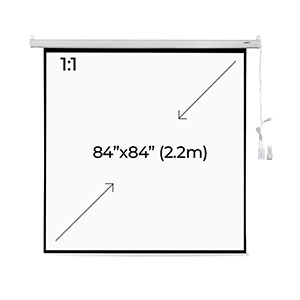 Electric Screen Projector W/Remote PROLINK Ratio 1:1, 2.2m (84