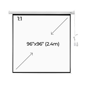 Electric Screen Projector W/Remote PROLINK Ratio 1:1, 2.4m (96