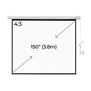 Electric Screen Projector W/Remote PROLINK Ratio 4:3, 3.8m (150