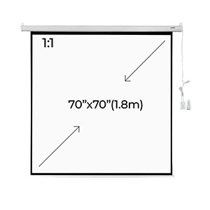 Electric Screen Projector W/Remote PROLINK Ratio 1:1, 1.8m (70