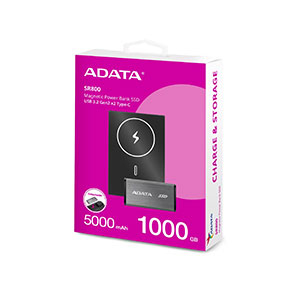 SSD External ADATA SR800 1000G with Magnetic Power Bank SSD