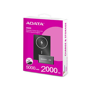 SSD External ADATA SR800 2000G with Magnetic Power Bank SSD