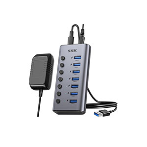 SSK USB Hub Powered USB3.0 7-ports SHU0701