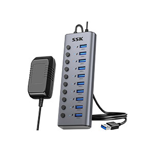 SSK USB Hub SHU1001 Powered USB 3.0 10-ports