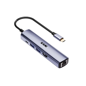 SSK SR006 Type-C TO Ethernet 5-in-1 Adapter