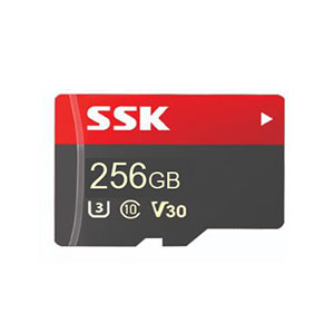 SSK 256GB Micro SD U3 V30 Class10 Memory Card (TF100-256G)