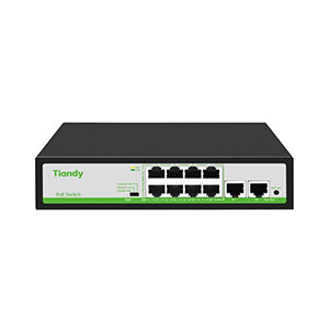 Tiandy TC-P3S010 8-Port PoE Switch (8FE+2GE) 8*10/100Mbps PoE Ports