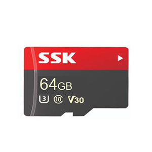 SSK 64GB Micro SD U3 V30 Class10 Memory Card (TF100-64G)