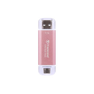 SSD External 1TB ESD310P TS1TESD310P Transcend-Dual USB fast 10Gbps, Type C/A, Pink (5Y)