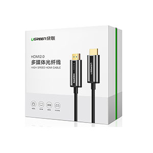 UGREEN 50221 4K HDMI 2.0 Zinc Alloy Optical Fiber Cable (Black) 80M