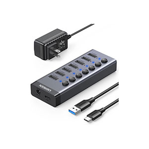 UGREEN 90305 7-Port USB 3.0 Hub with USB-B to USB 3.0 Male Cable
